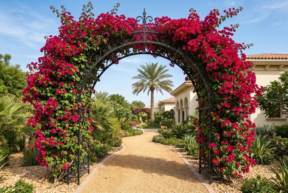 Bougainvillea in bloom in a Dubai garden